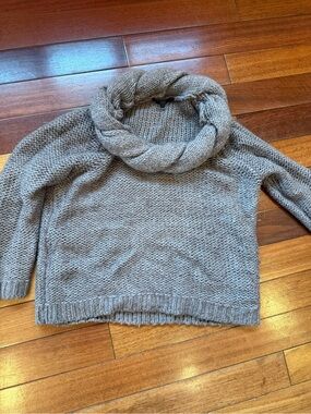 TIBI, Cozy cropped Taupe Turtleneck Women's Sweater